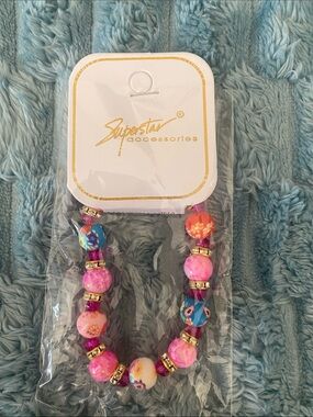 Superstar Accessories Floral Bead Stretch Bracelet - Multi Color NWT